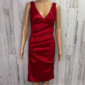 Caché Pleated Red Dress